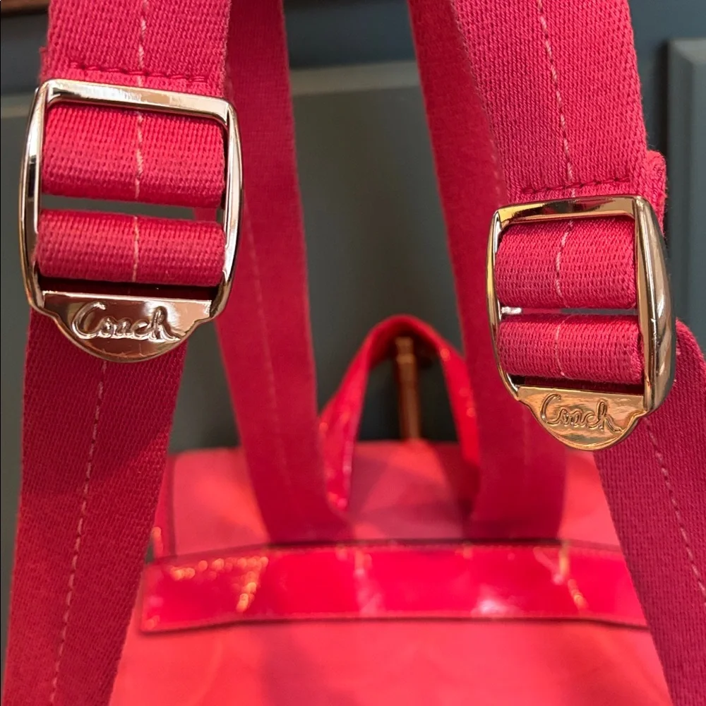 Coach Kyra Signature Backpack in Hibiscus F16548 with charm - Picture 9 of 15
